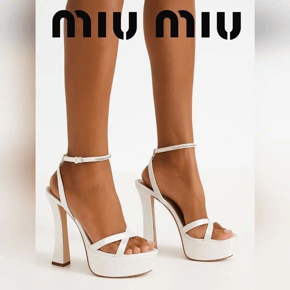 Miu Miu Block Heel Platform Sandals Size 39 (9) $1220 - Picture 1 of 16